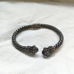 Samuel B Sterling Silver 925 18K Amethyst Bracelet